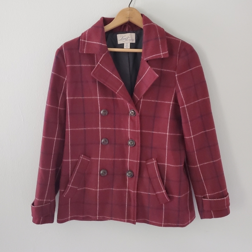 Levi's San Francisco Wool Plaid Peacoat